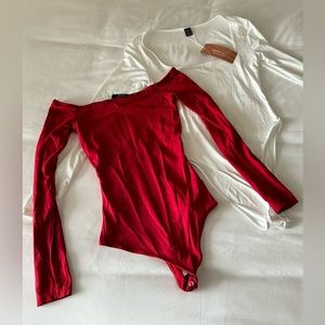 White and red bodysuit size XS